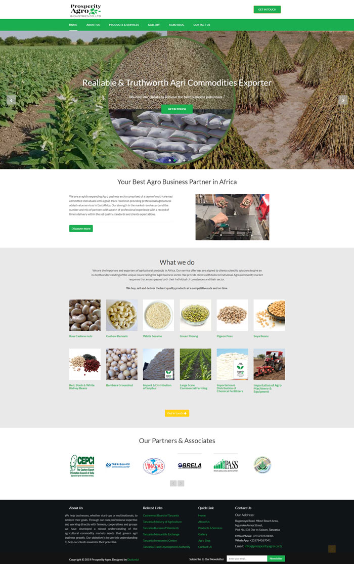 Tanzania Company deal with import and export of agriculture products